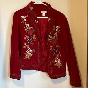 Vintage embroidered corduroy blazer